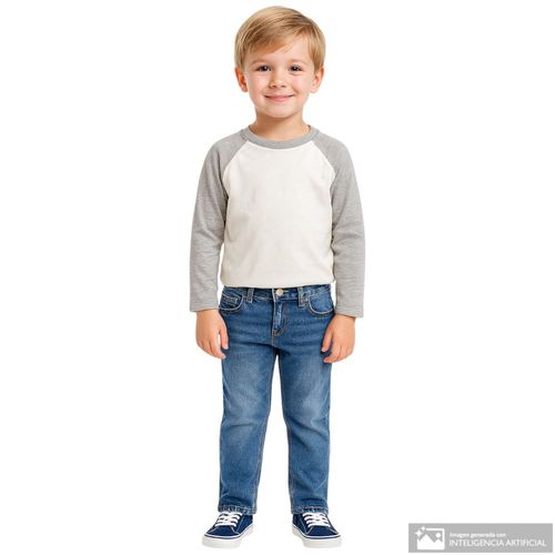 Jeans azul sólido para niño