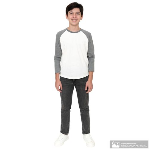 Jeans gris sólido para niño
