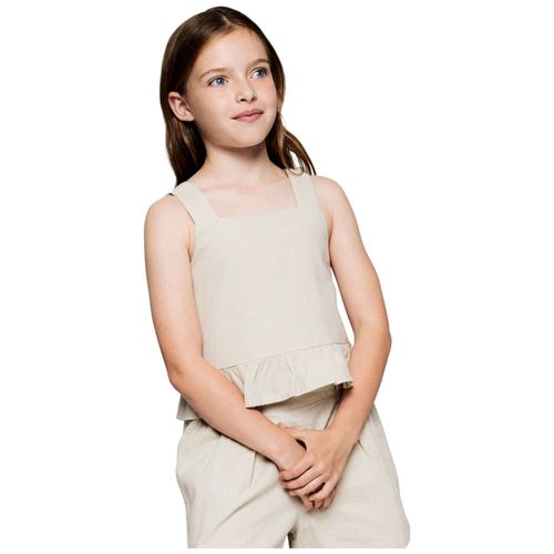 Blusa lisa beige niña