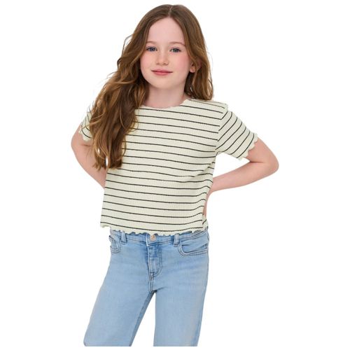 Blusa bicolor a rayas para niña