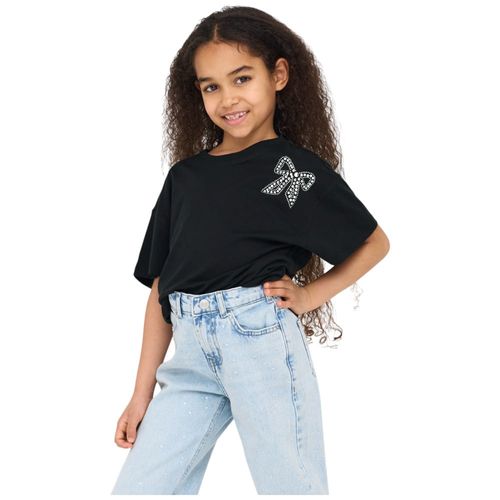 Blusa negra con brillantes para niña