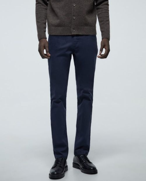 Pantalón Sfera slim fit azul sólido para hombre
