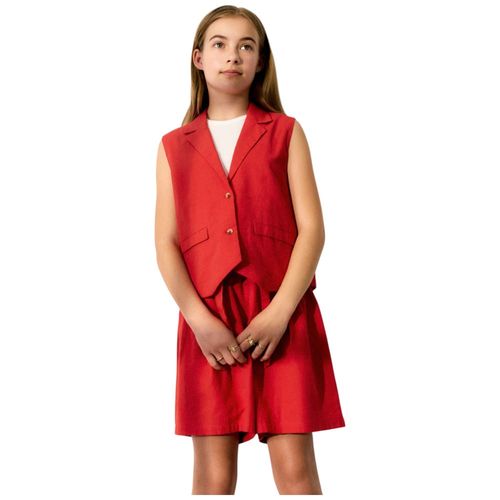 Short rojo sólido para niña