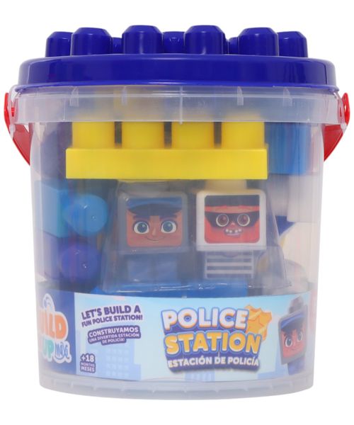Build me up maxi bloques maxi estación de policías en bucket 62 piezas