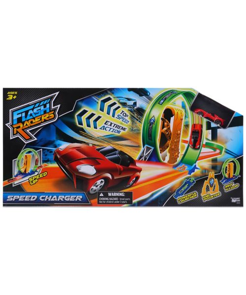 Flash racers pista con lanzador 1 giro con velocidad y mini auto surtido