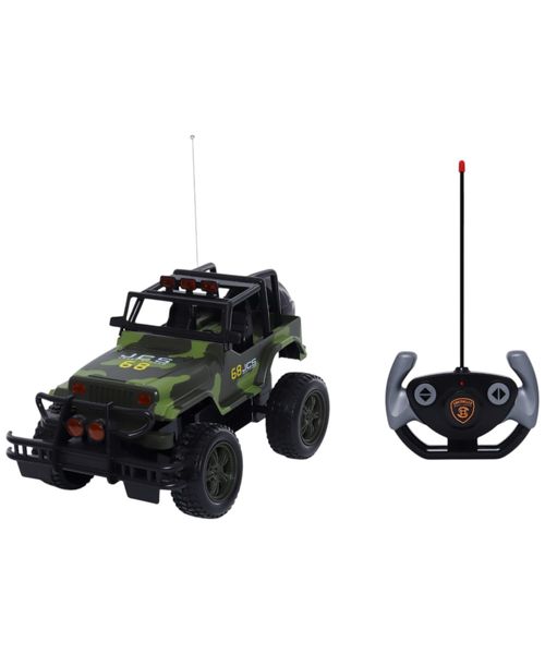 Motor extreme auto radio control jeep camuflage a escala 1:12