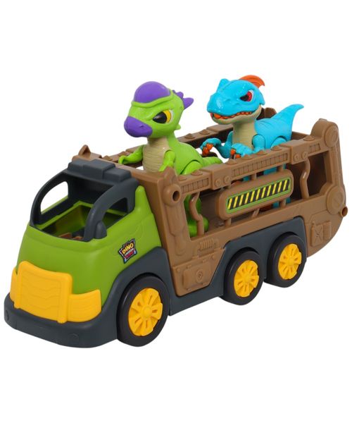 Dino troop kids camión transportador con 2 dinosaurios individual