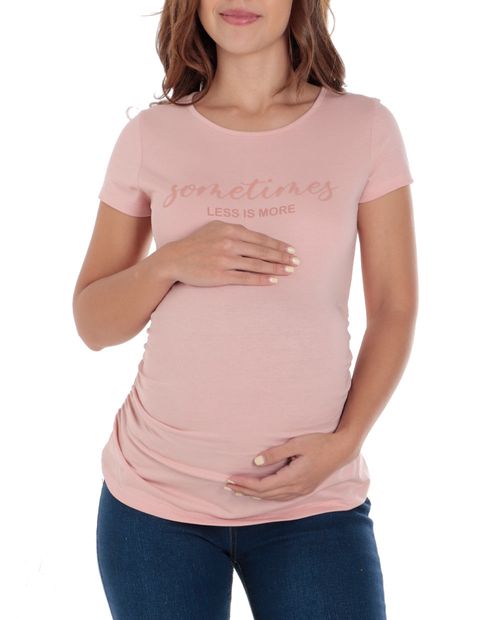 Camiseta maternal Sabrina rosada manga corta para mujer