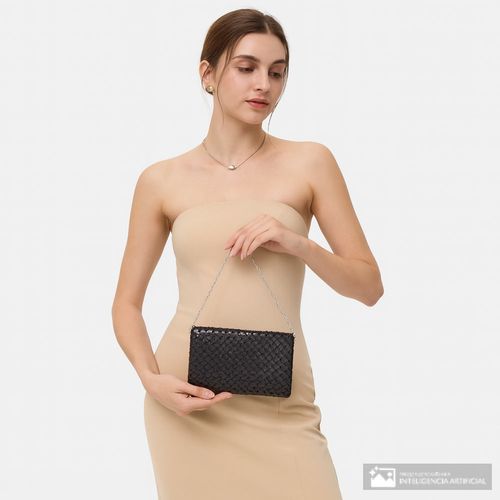Cartera clutch Sasha color negro para mujer