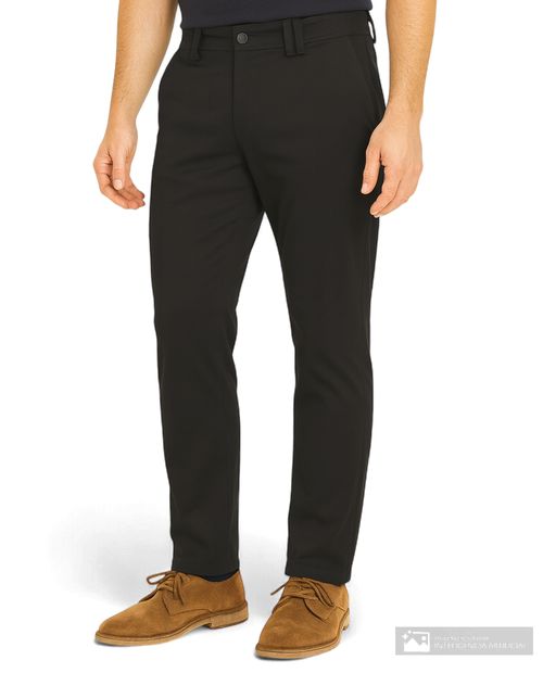 Pantalón chino Unexpected slim fit negro sólido para hombre