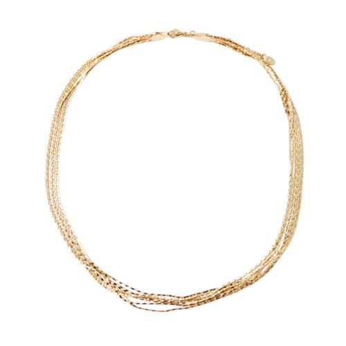Choker multicadenas en baño de oro de 18 quilates