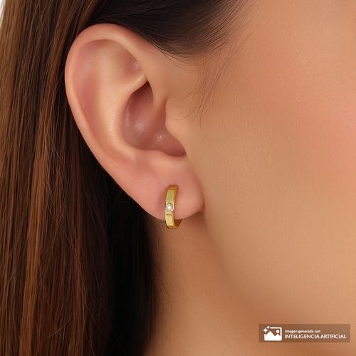 Argollas de plata en baño de oro para mujer