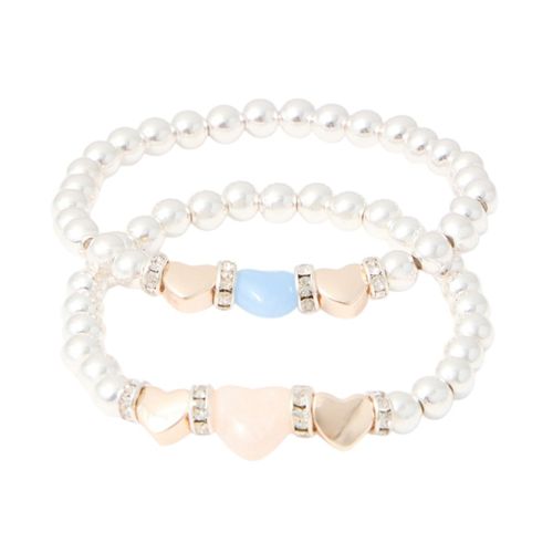 Set de 2 pulseras color blanco para mujer