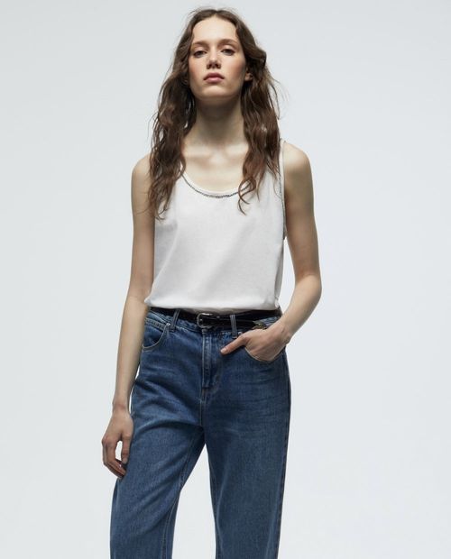 Blusa Sfera casual blanca de tirantes para mujer
