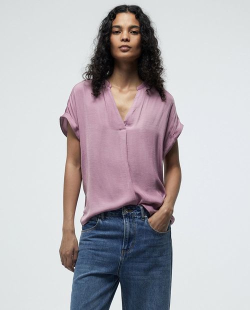 Blusa Sfera casual rosada manga corta para mujer