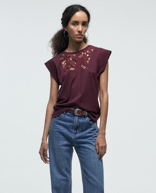 Blusa Sfera casual roja manga corta para mujer