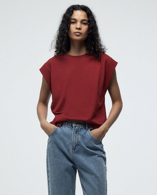 Camiseta Sfera roja manga corta para mujer