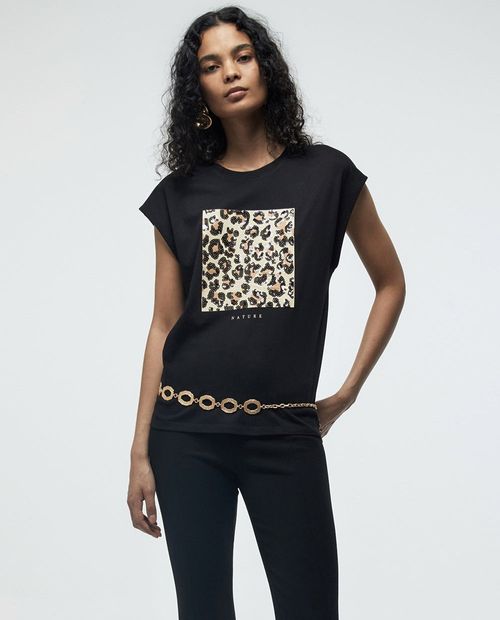Camiseta Sfera negra manga corta para mujer