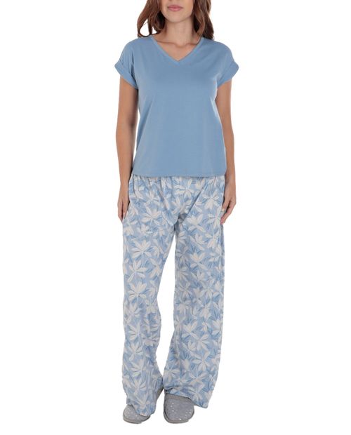 Pijama con pantalón Sabrina estampada manga corta para mujer