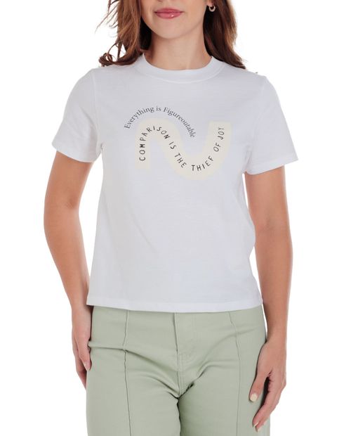 Camiseta Orange blanca manga corta para mujer