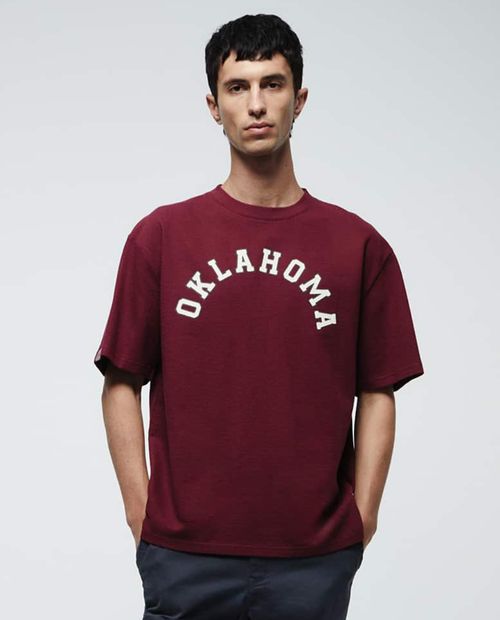 Camiseta Sfera color vino estampado Oklahoma para hombre