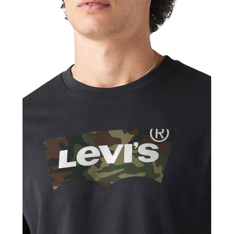 Camiseta Levi's regular fit negra estampada para hombre Siman El