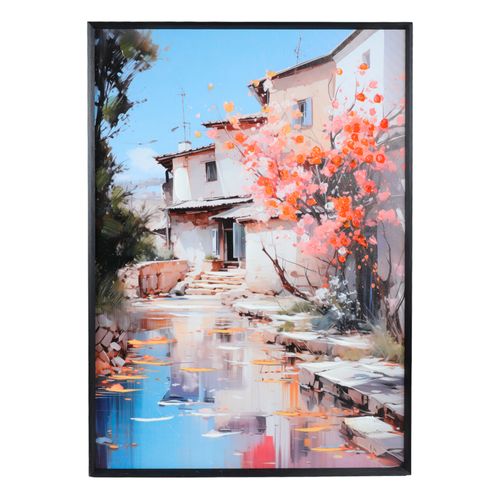 Cuadro decorativo paisaje de pueblo 50x70 cm