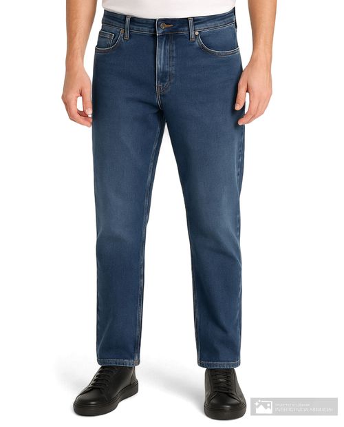 Jeans Orange straight fit azul demin lavado para hombre