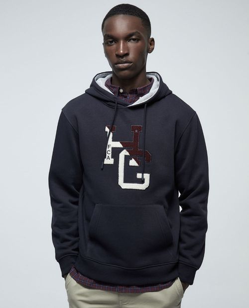 Suéter Sfera azul navy con estampado "HG" para hombre