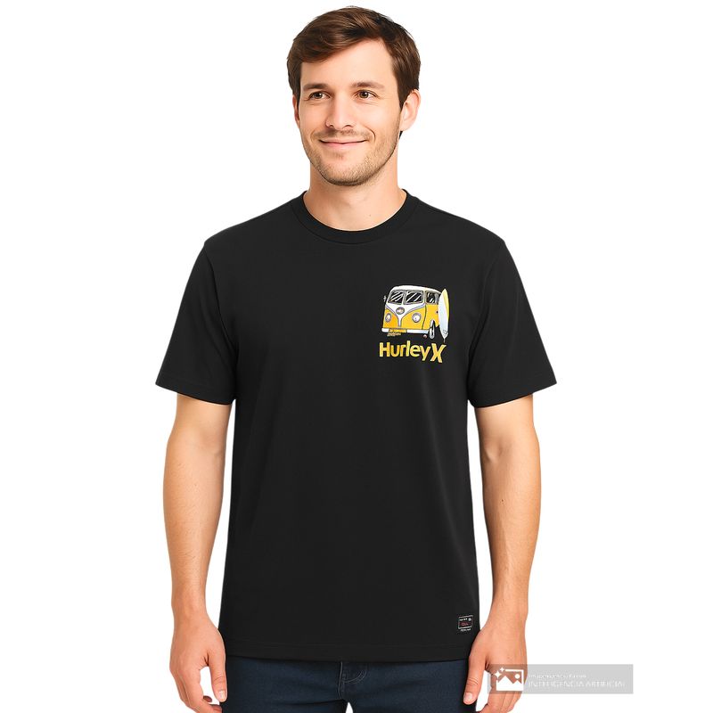 Camiseta Hurley estampado de Van retro para hombre Siman El Salvador