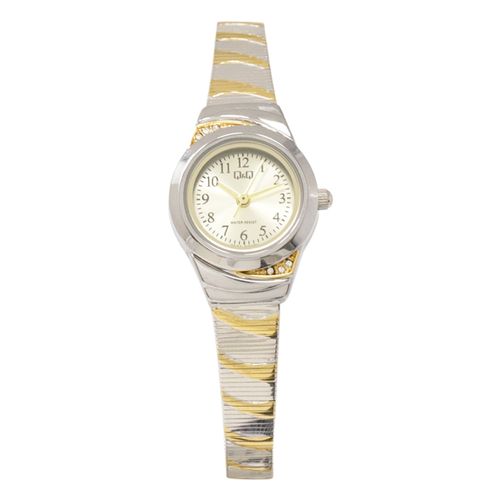 Reloj Q&Q análogo de metal bicolor para mujer