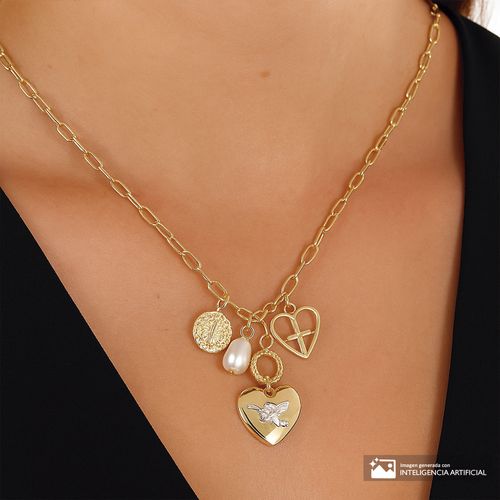 Collar de brass en baño de oro 7.6cm-16" para mujer