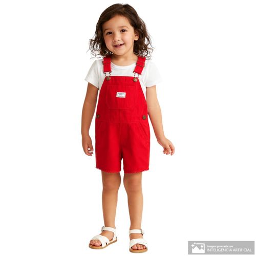 Overall rojo sólido para niña