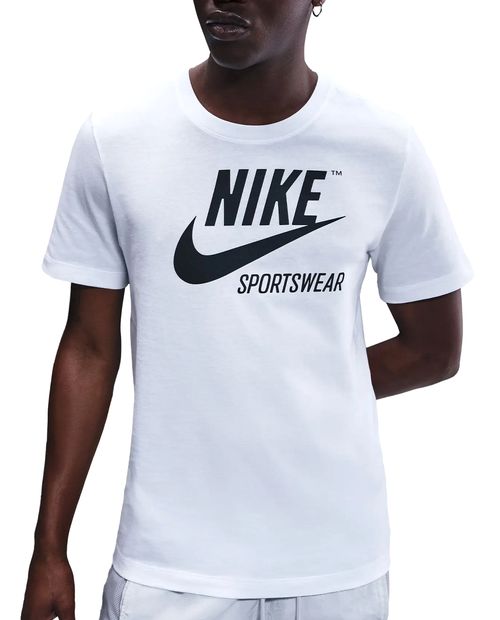 Camiseta deportiva Nike blanca estampada para hombre