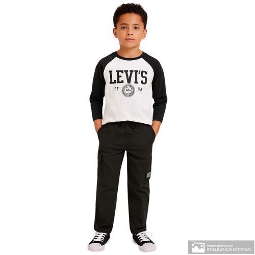 Pantalón negro sólido para niño
