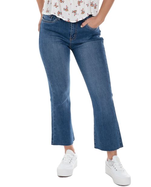 Jeans Sabrina flare azul de cintura alta para mujer
