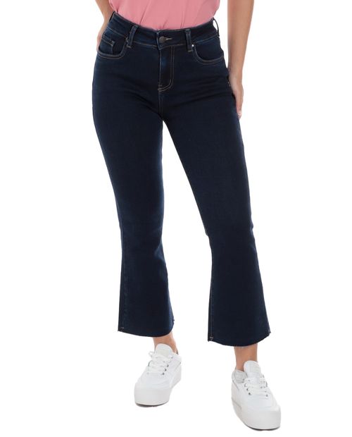 Jeans Sabrina flare azul de cintura alta para mujer