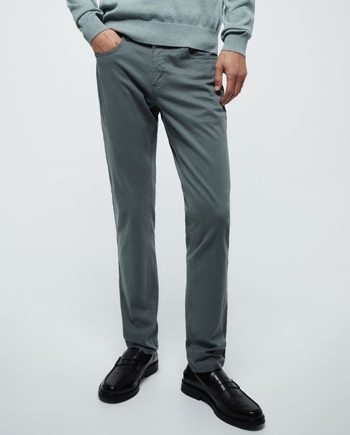 Pantalón casual Sfera verde sage sólido para hombre
