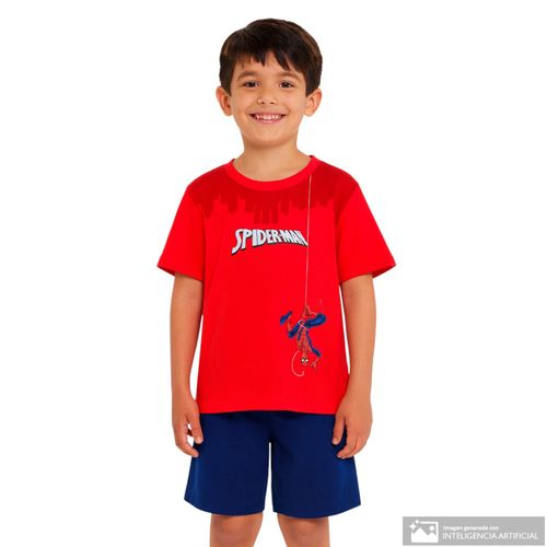 Conjunto de 2 piezas bicolor con estampado Spider Man para niño