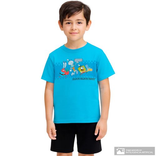 Conjunto de 2 piezas bicolor con estampado Bob Esponja para niño