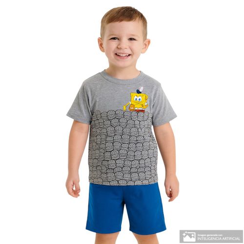 Conjunto de 2 piezas bicolor con estampado Bob Esponja para niño