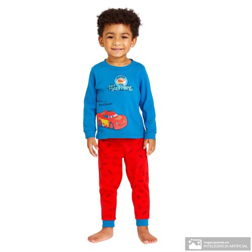 Pijama de 2 piezas bicolor con estampado Cars para niño