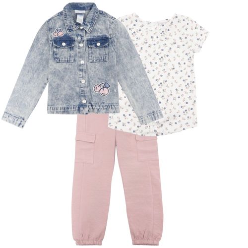 Conjunto de 3 piezas multicolor con estampado para niña