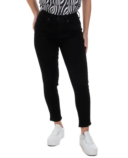 Jeans Sabrina skinny negro de cintura alta para mujer