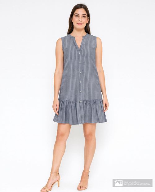 Vestido Sabrina casual rayado sin mangas para mujer
