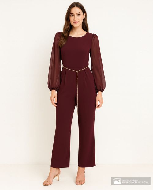 Jumpsuit Connected Apparel rojo manga larga para mujer