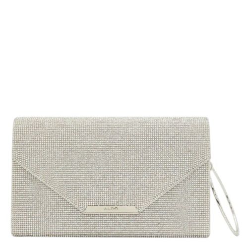 Cartera clutch Aldo Welter color plateado para mujer