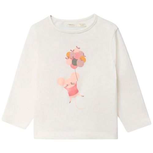 Blusa blanca con estampado para bebé niña