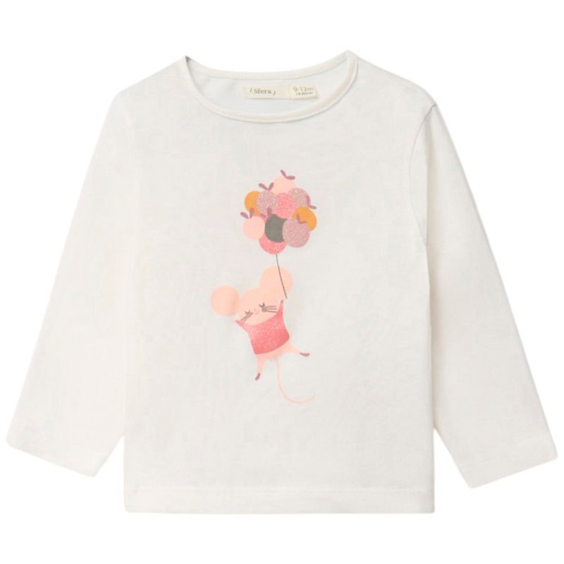 Blusa blanca con estampado para bebé niña-1756827311417