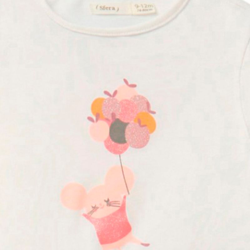 Blusa blanca con estampado para bebé niña-1756827353728